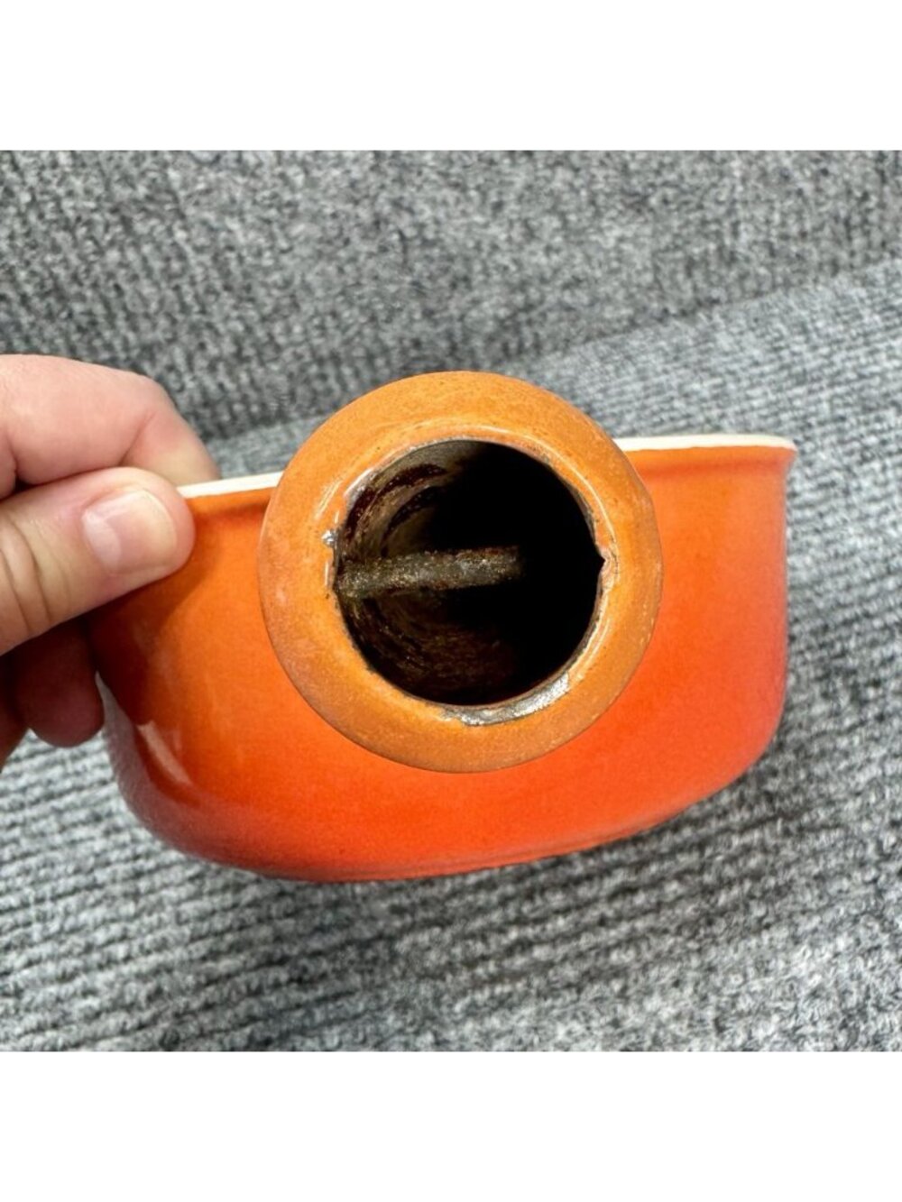 Vintage Le Creuset #16 Flame Orange Sauce Pan w/Lid Ombré Hollow Handle Cookware - Picture 8 of 15